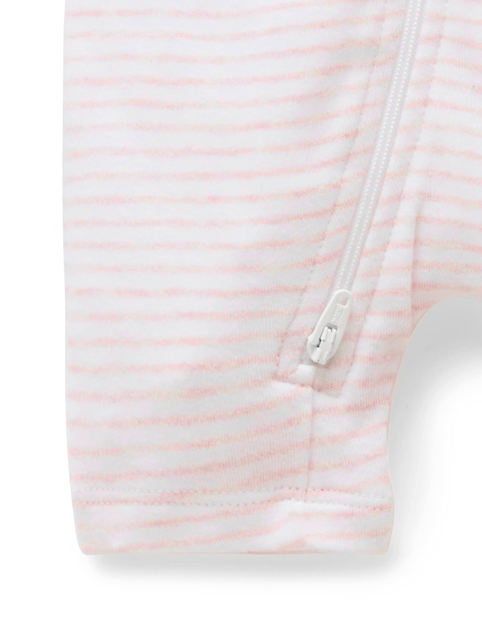 Short Leg Zip Growsuit (Pink Stripe)