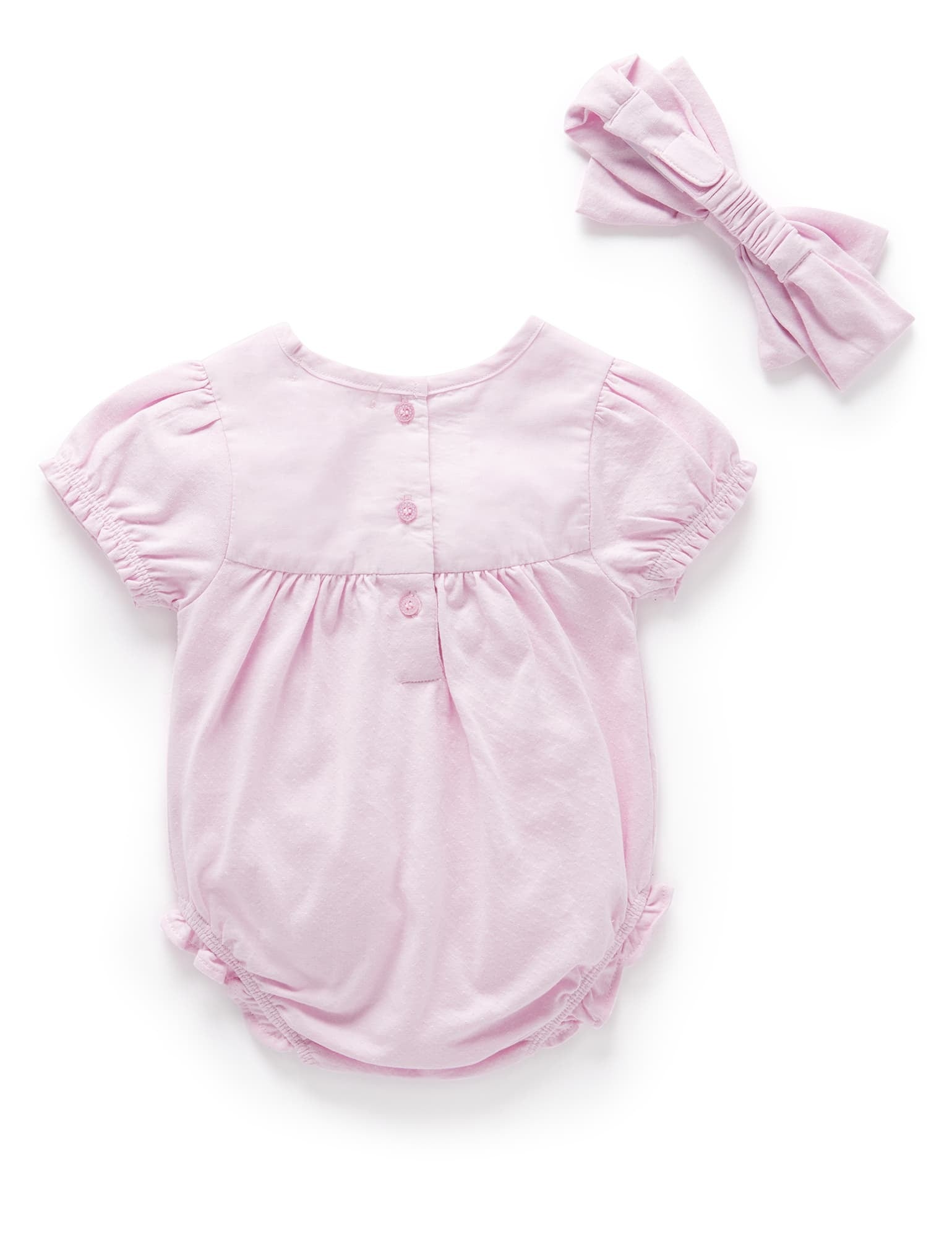 Pointelle Romper and Headband Rose Water