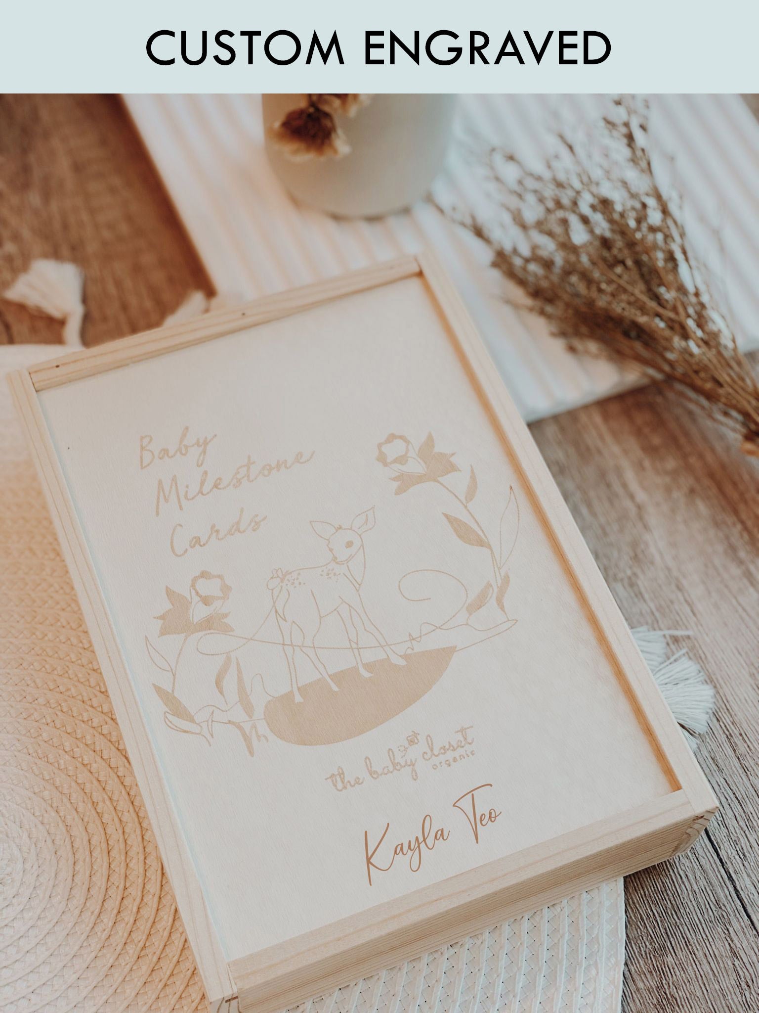 Box of Baby Memories - Hand-drawn Baby Milestone Cards in Keepsake Box