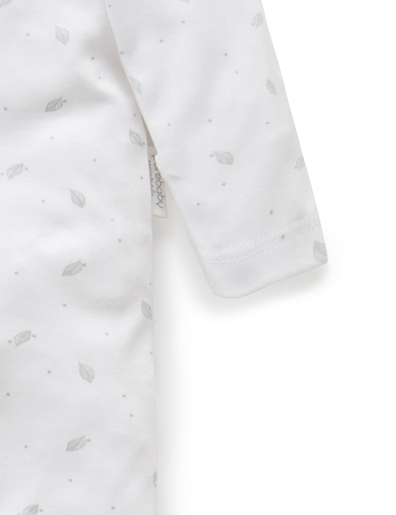 Zip Growsuit (Pale Grey Leaf w Spot)