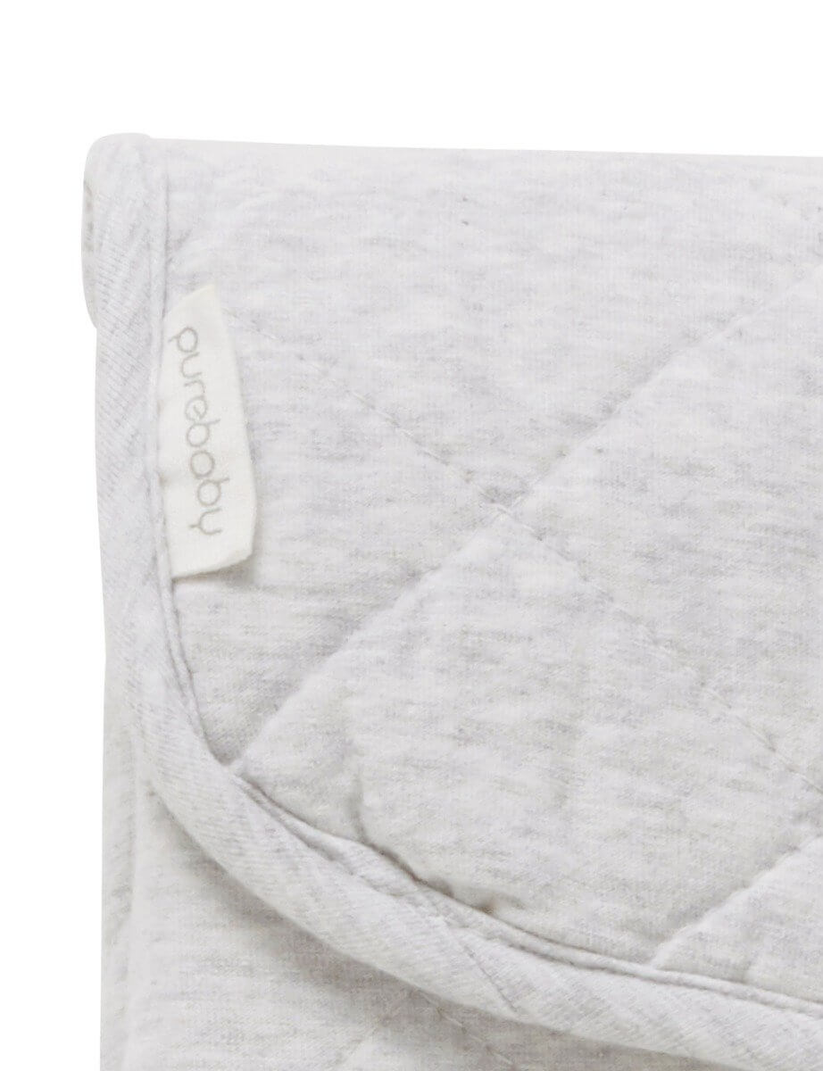 Quilted Change Mat in Pale Grey Melange