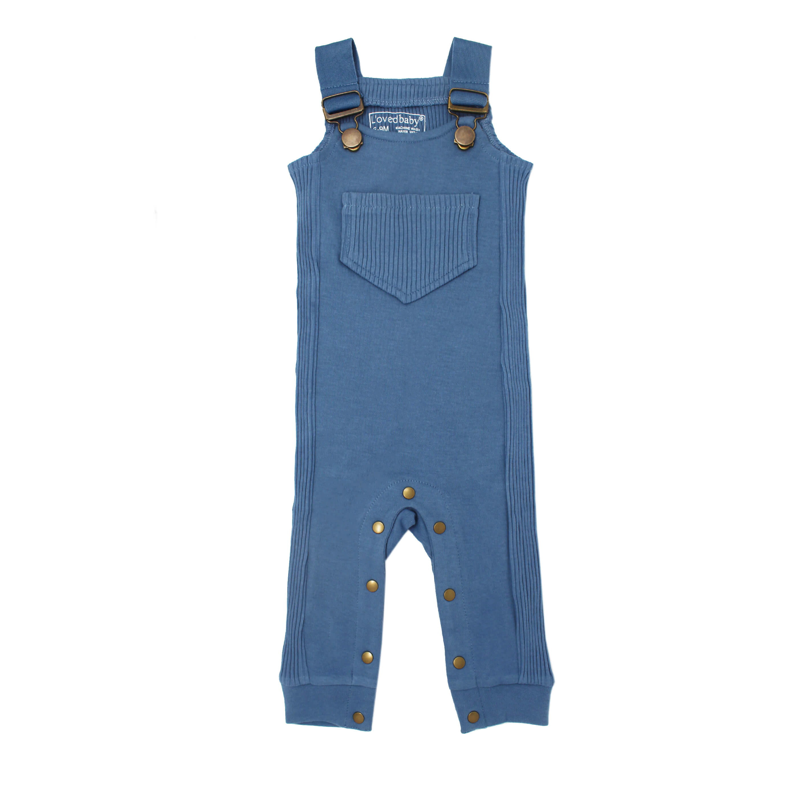 Footless Ribbed Overall in Sky
