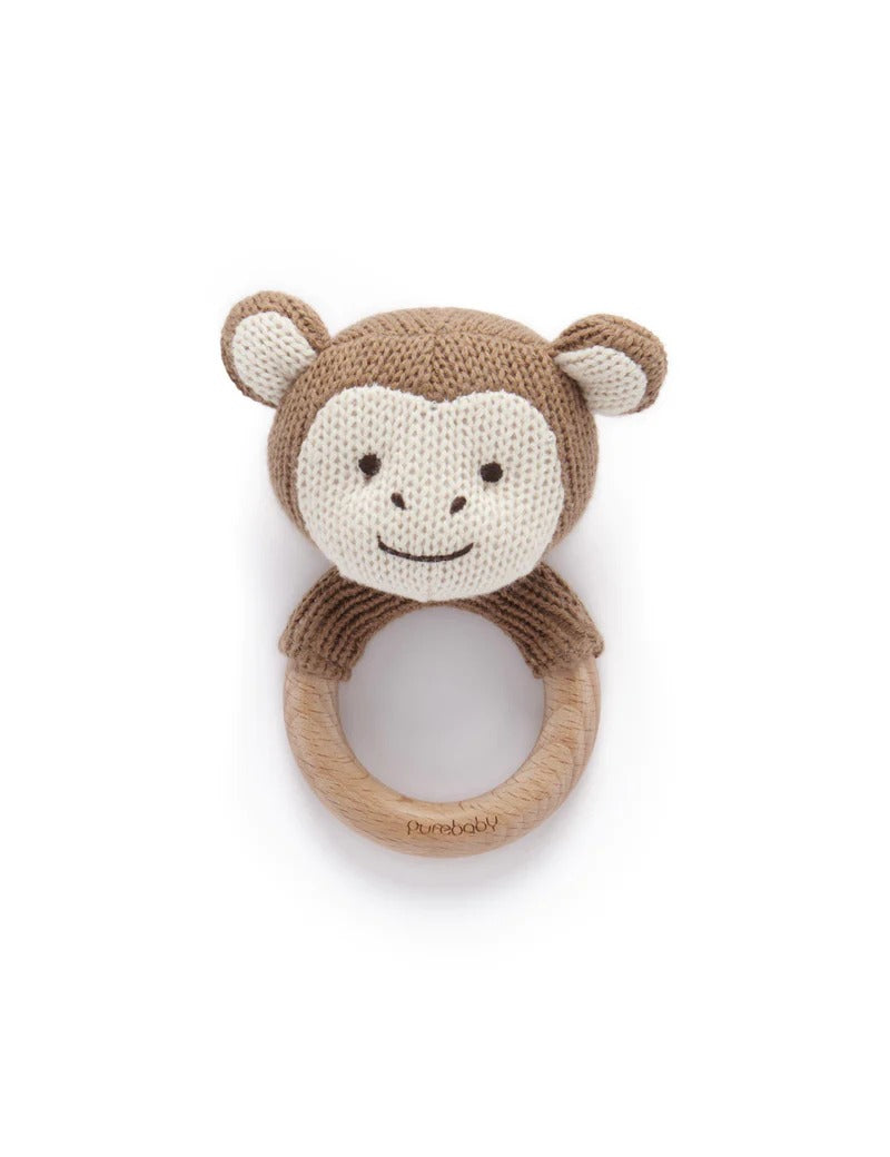 Knitted Monkey Rattle