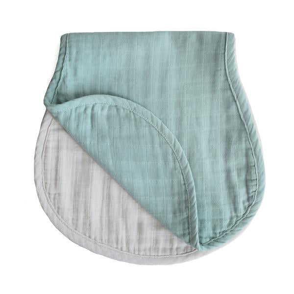Muslin Burp Cloth Organic Cotton 2-Pack (Roman Green+Fog)