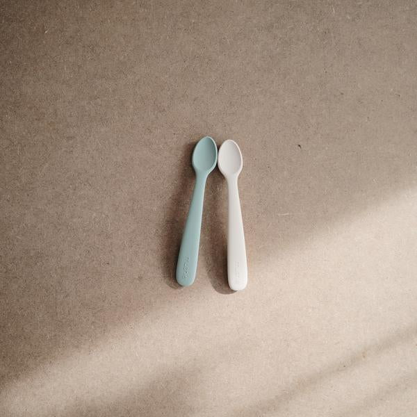 Silicone Feeding Spoons (Sand/Cambridge Blue)