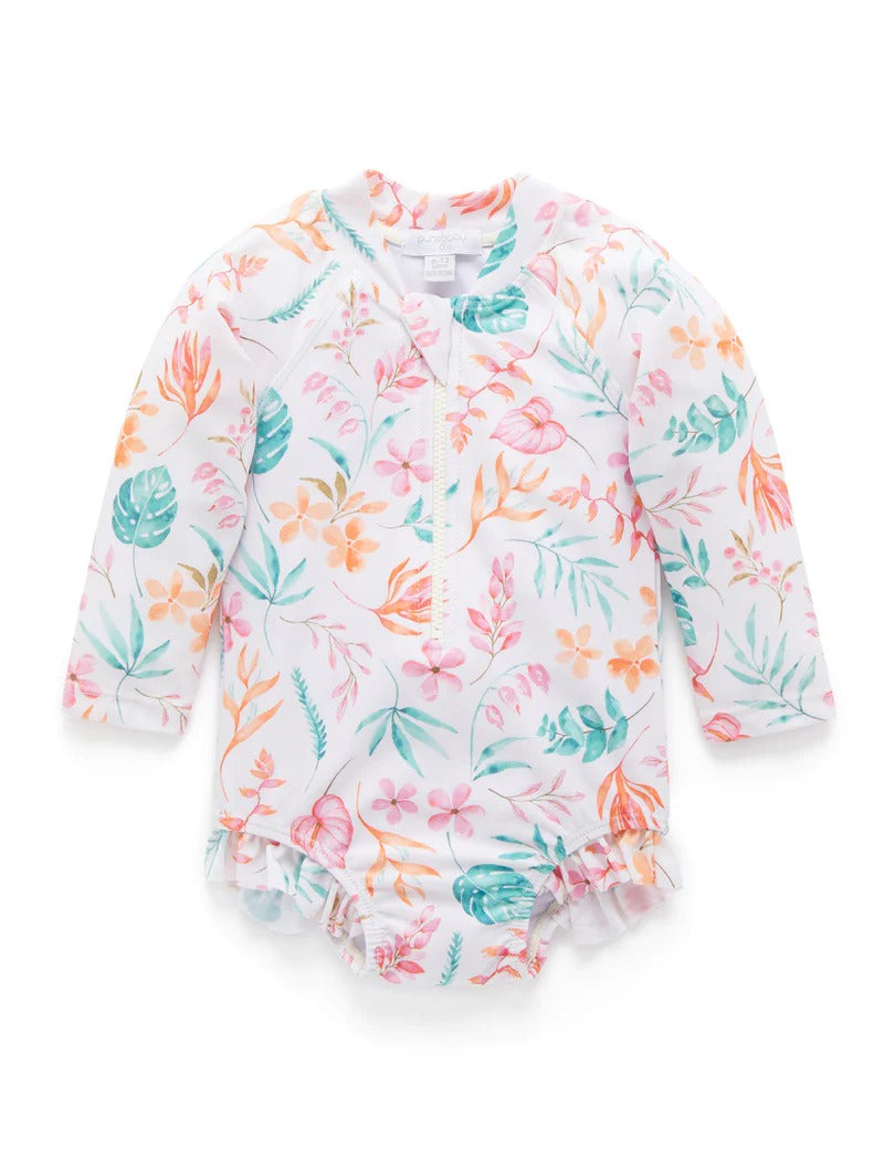 Printed L/S Swimsuit
