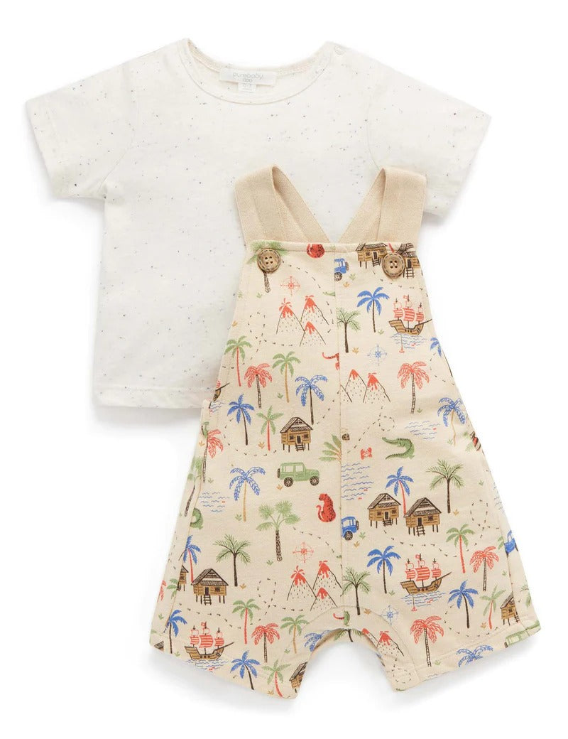Newborn Printed Overall with T-Shirt Set main image 1